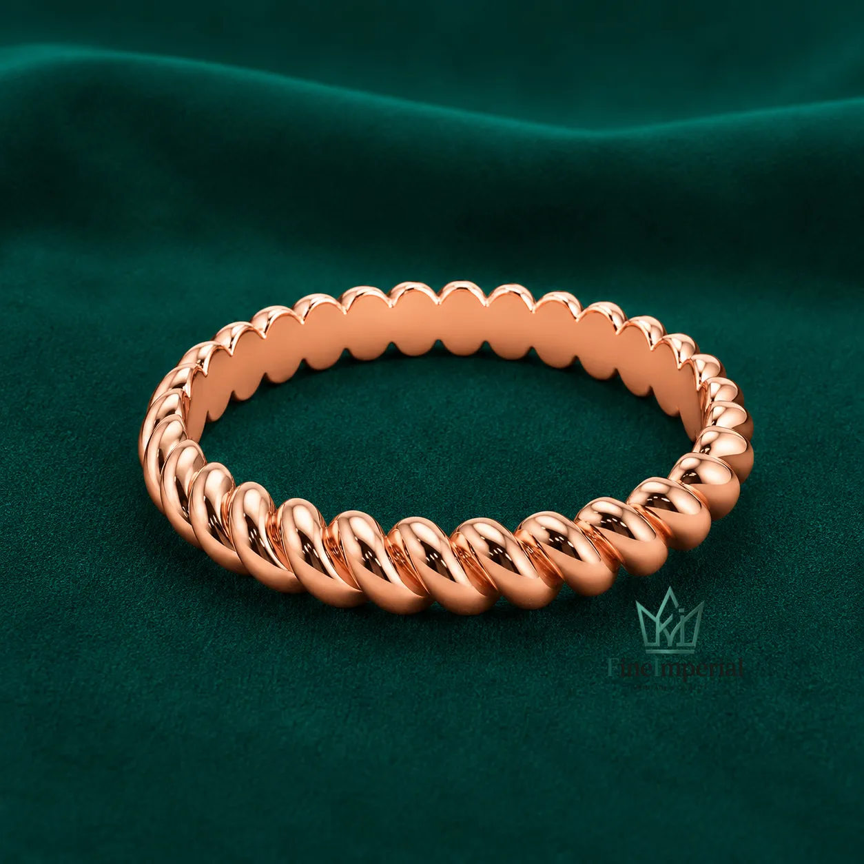 2mm 3mm Twisted Rope Gold Wedding Band, Solid 10K 14K 18K Gold, Handmade Stacking Ring - Image 7