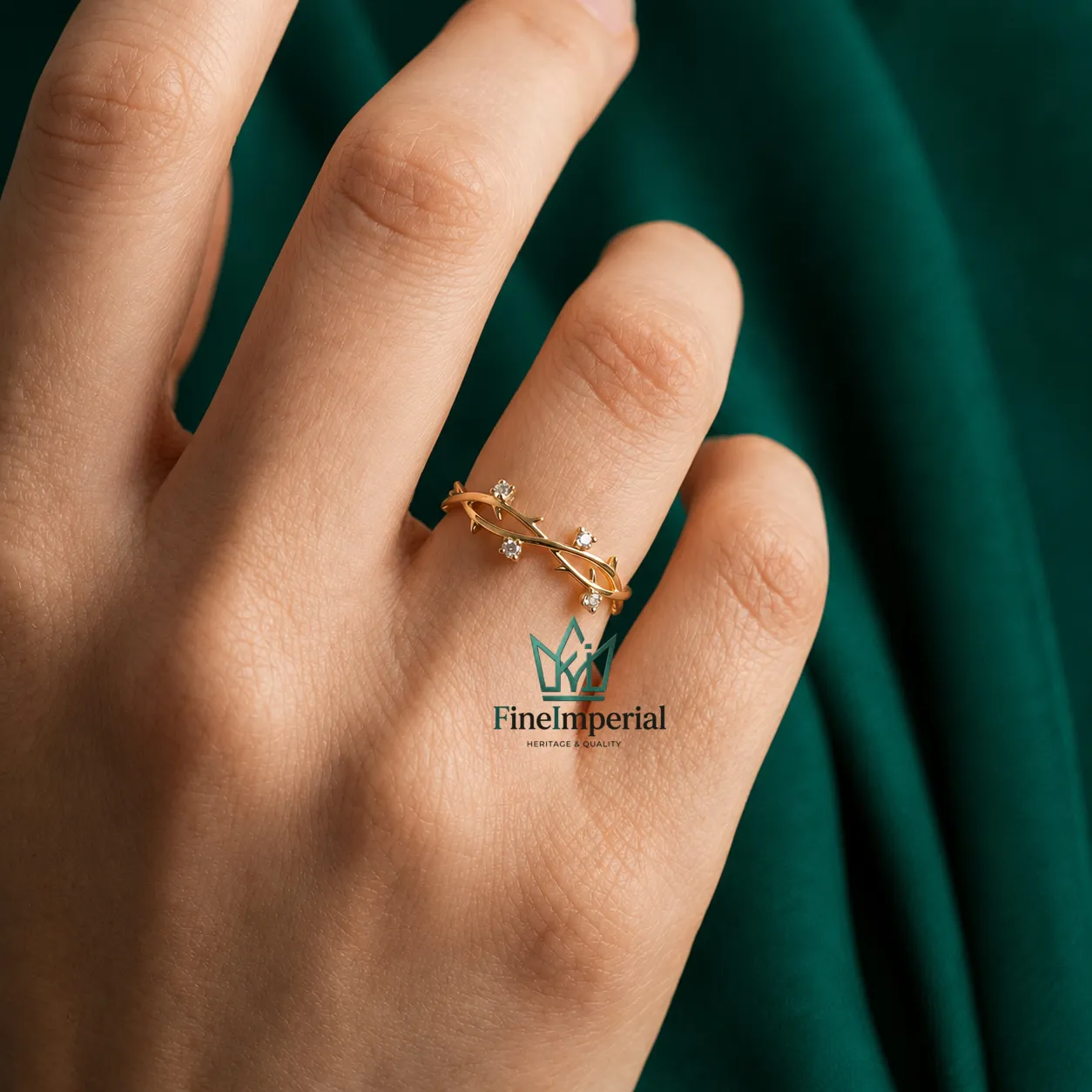 Turquoise Gold Ring, Solid 10K 14K 18K Gold Handmade Gemstone Ring for Women - Image 4