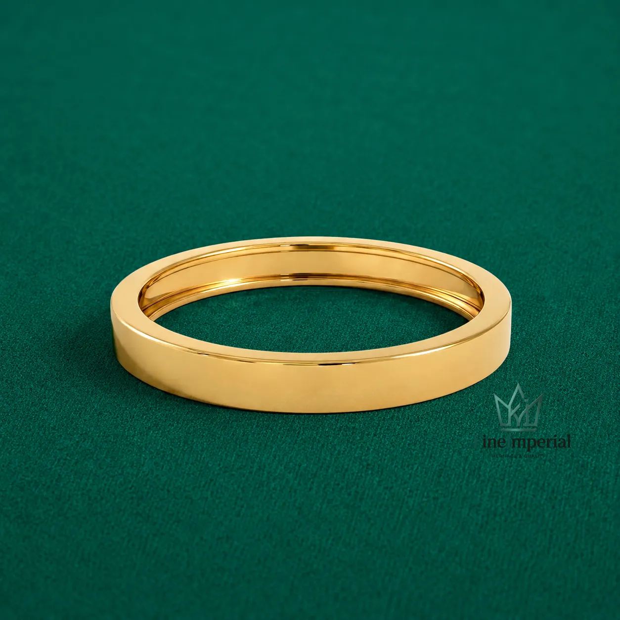 2MM Flat Gold Wedding Band, Solid 10K 14K 18K Gold Thin Stackable Ring for Women - Image 2