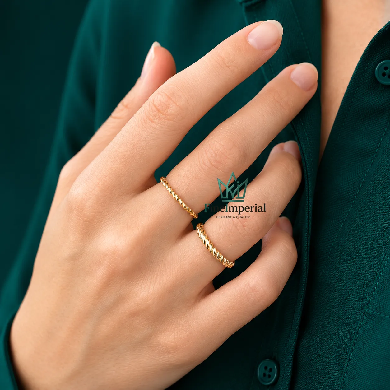 2mm 3mm Twisted Rope Gold Wedding Band, Solid 10K 14K 18K Gold, Handmade Stacking Ring - Image 8