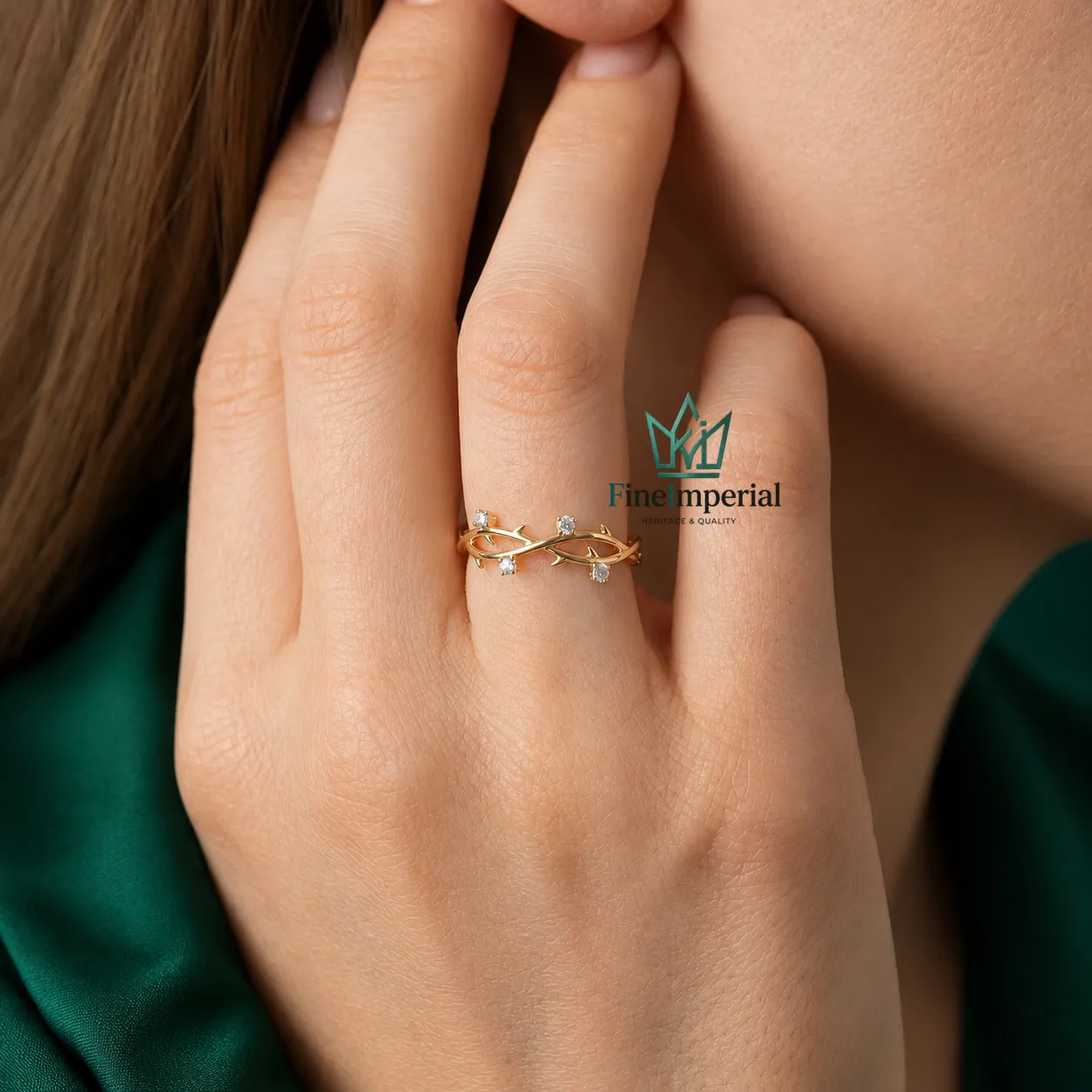 Turquoise Gold Ring, Solid 10K 14K 18K Gold Handmade Gemstone Ring for Women - Image 5