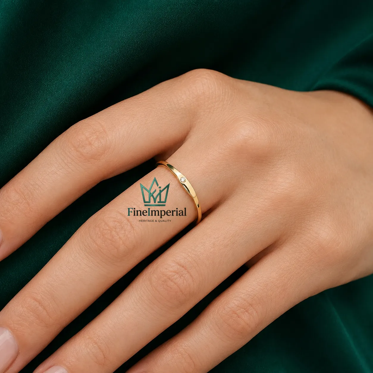 Birthstone Gold Signet Ring, Solid 10K 14K 18K Gold Tiny Pinky Ring, Minimalist Stackable Ring - Image 5