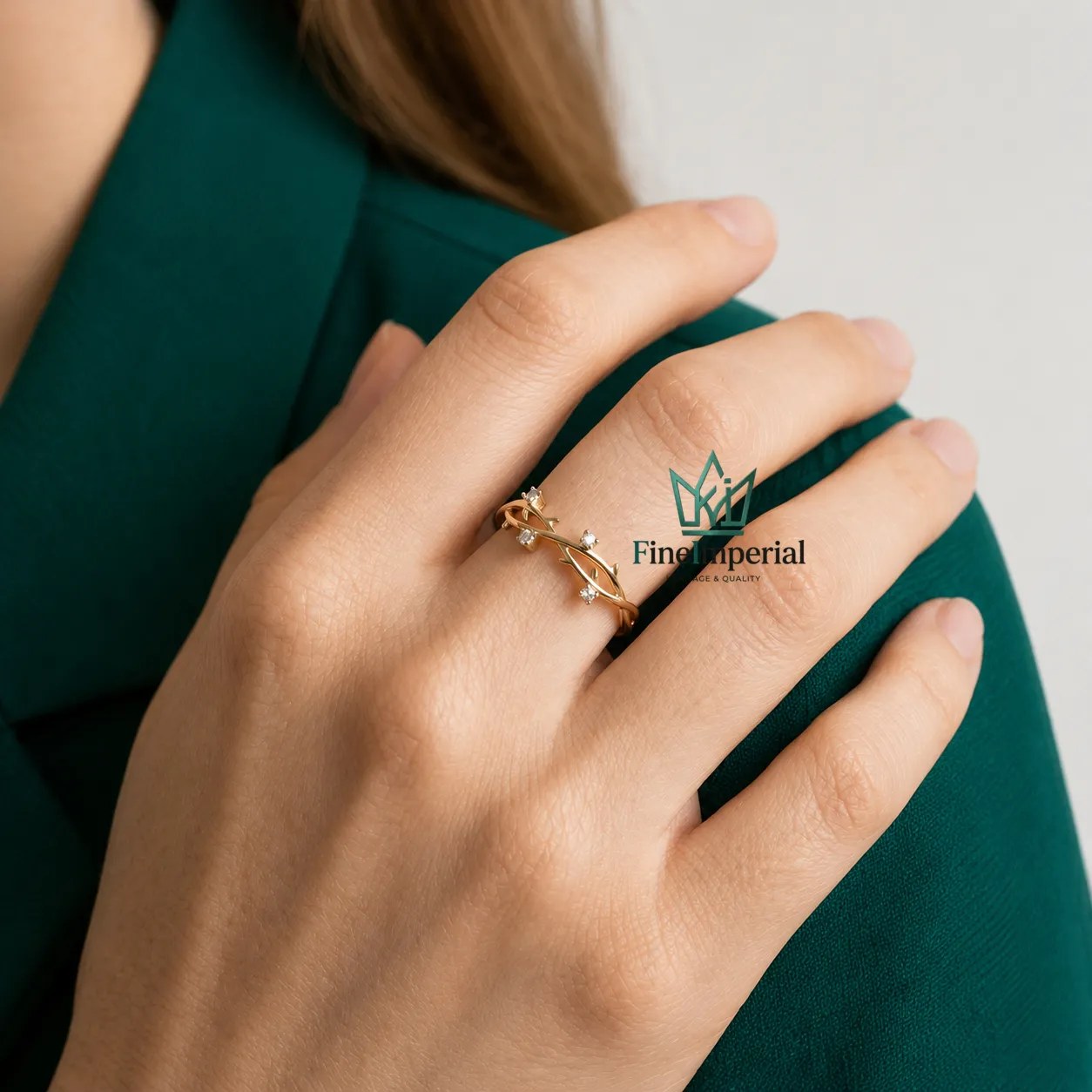 Turquoise Gold Ring, Solid 10K 14K 18K Gold Handmade Gemstone Ring for Women - Image 6