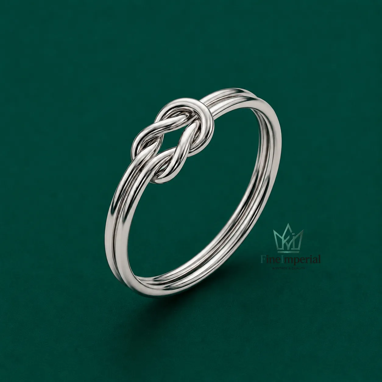 Lovers Knot Gold Ring, Solid 10K 14K 18K Gold Dainty Stackable Knot Ring for Women - Image 3