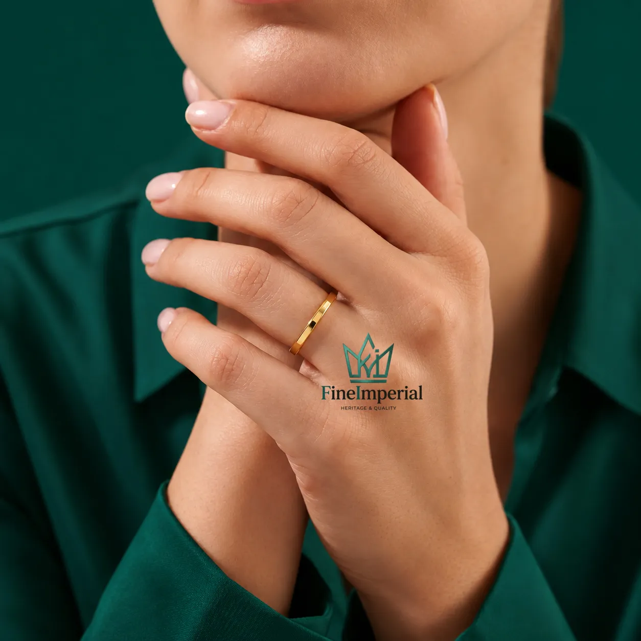 2MM Flat Gold Wedding Band, Solid 10K 14K 18K Gold Thin Stackable Ring for Women - Image 7