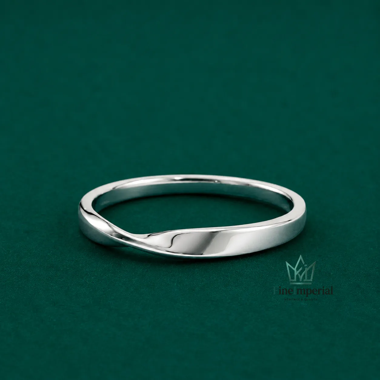 Mobius Gold Ring, Solid 10K 14K 18K Gold Infinity Twist Wedding Band, Unisex Ring - Image 4