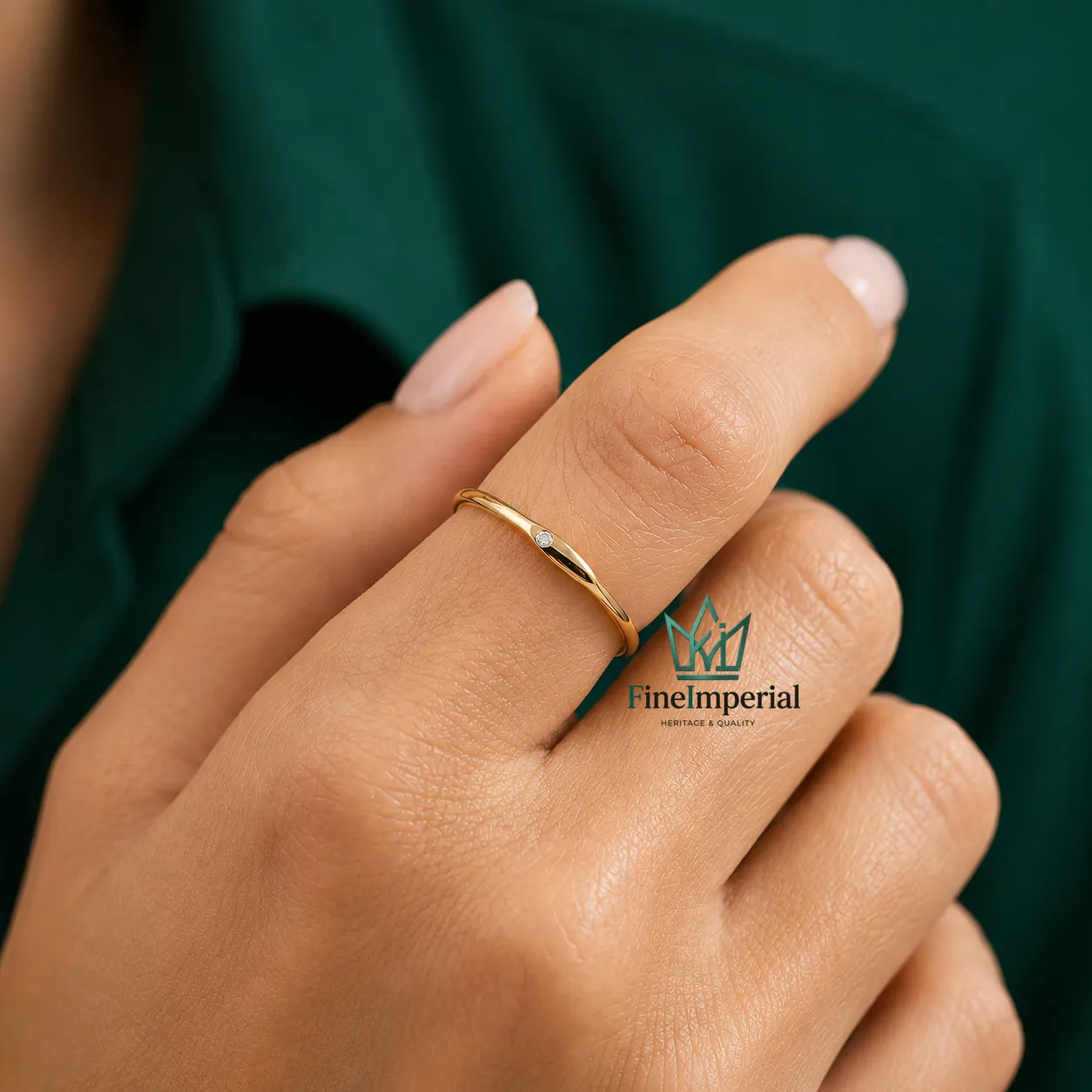 Birthstone Gold Signet Ring, Solid 10K 14K 18K Gold Tiny Pinky Ring, Minimalist Stackable Ring - Image 6