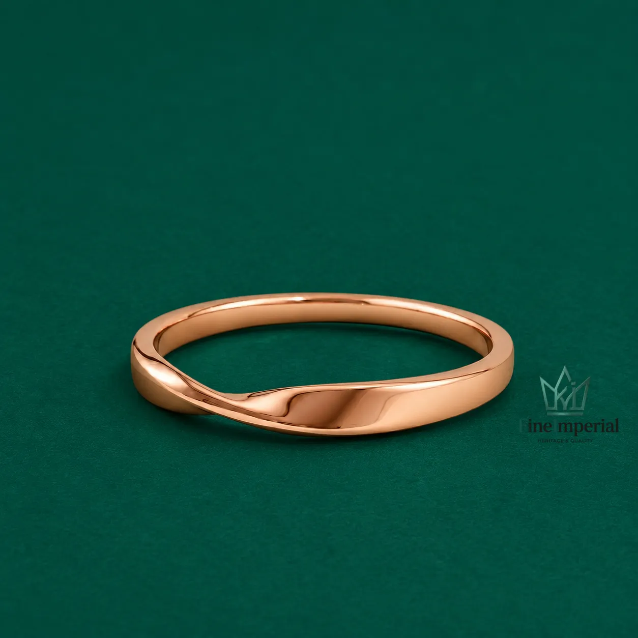 Mobius Gold Ring, Solid 10K 14K 18K Gold Infinity Twist Wedding Band, Unisex Ring - Image 3