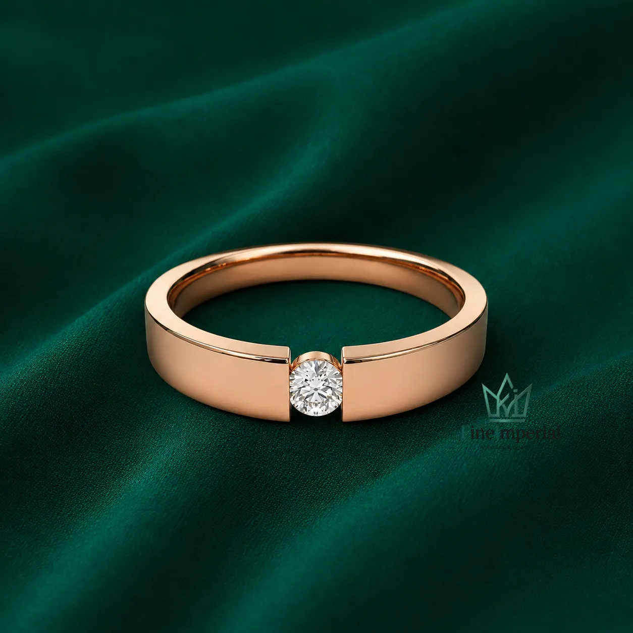 Diamond Solitaire Gold Ring, Solid 10K 14K 18K Gold Pinky Ring, Dainty Promise Stackable Ring - Image 7
