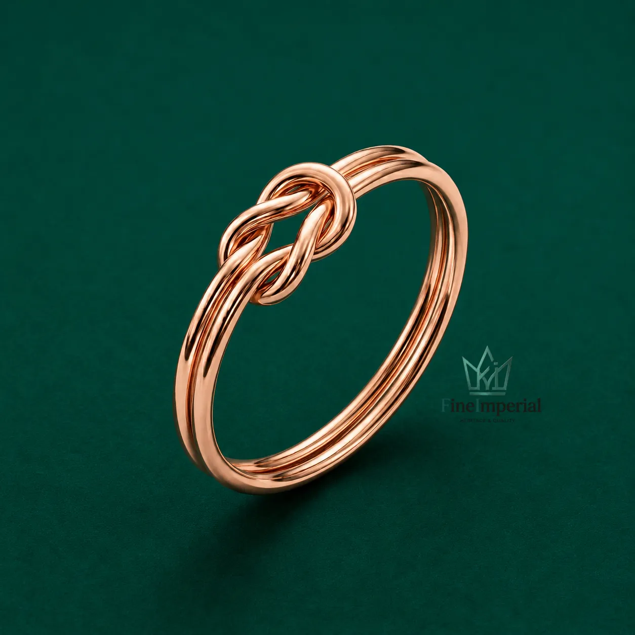 Lovers Knot Gold Ring, Solid 10K 14K 18K Gold Dainty Stackable Knot Ring for Women - Image 5