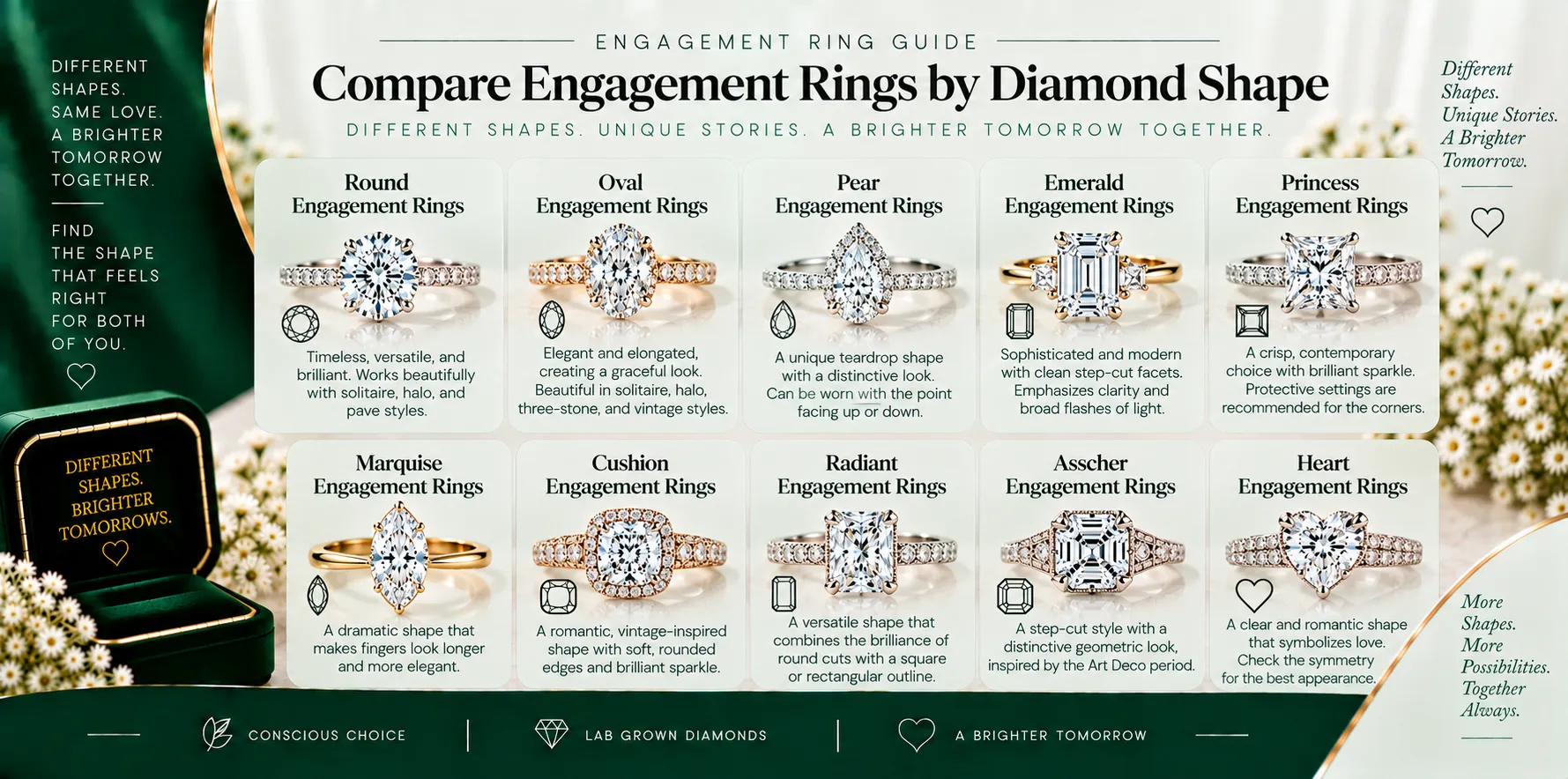 Compare Engagement Rings by Diamond Shape Compare Engagement Rings by Diamond Shape