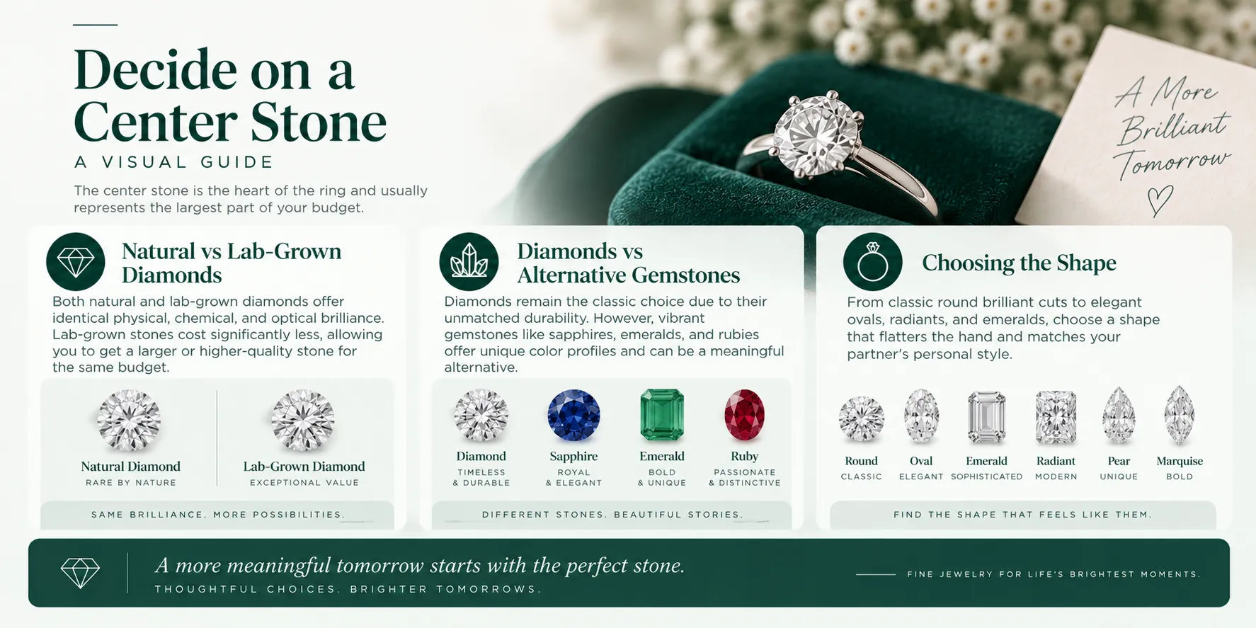 Decide on a Center Stone Decide on a Center Stone