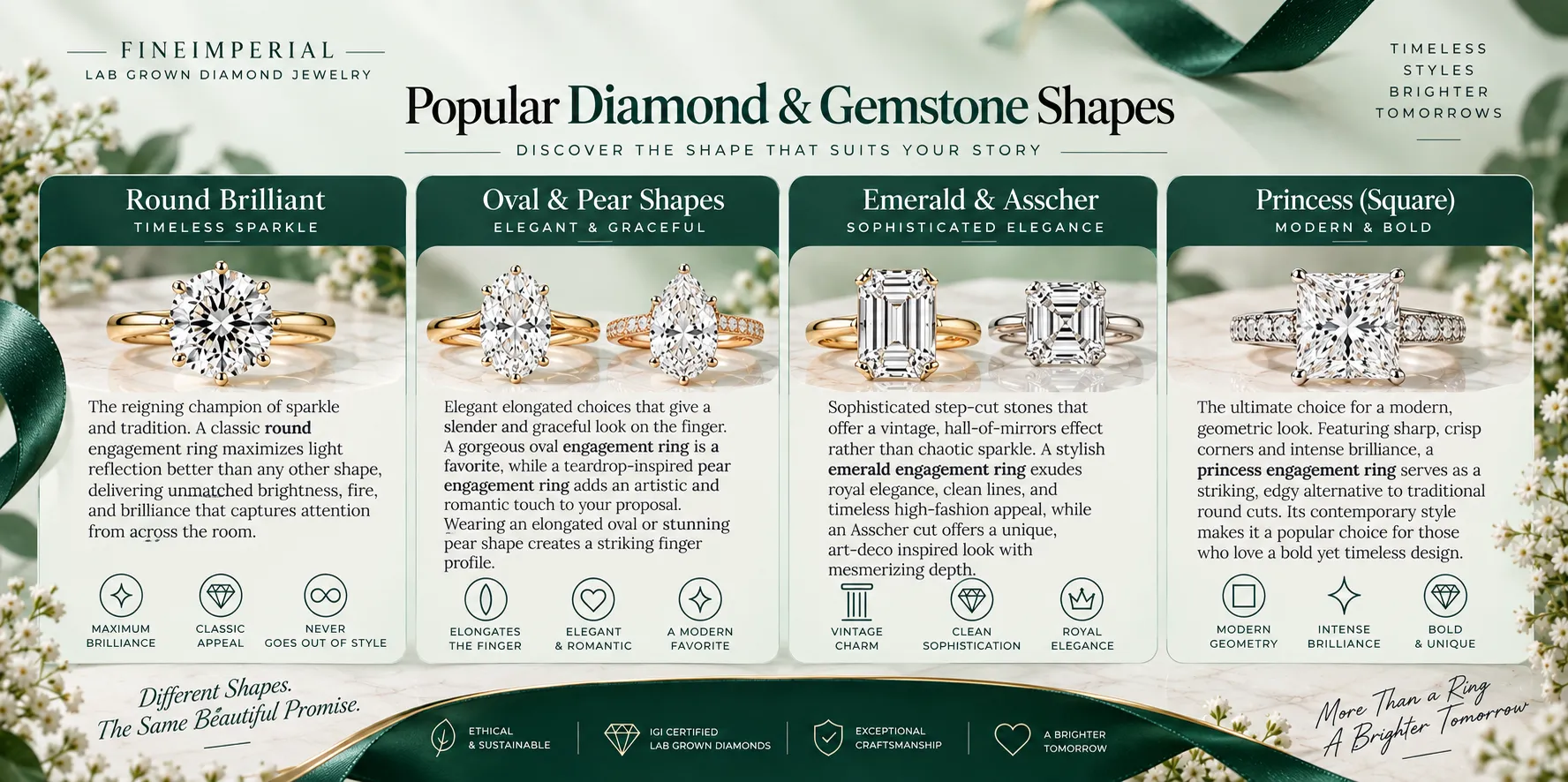 Popular Diamond & Gemstone Shapes Popular Diamond & Gemstone Shapes