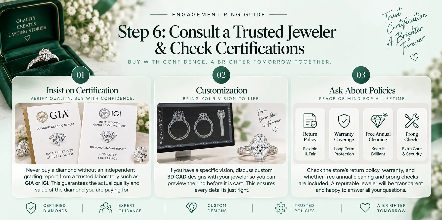 Step 6 Consult a Trusted Jeweler & Check Certifications Step 6 Consult a Trusted Jeweler & Check Certifications