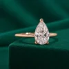 Certified lab grown pear diamond ring