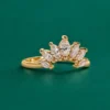 Curved rose gold marquise diamond wedding band