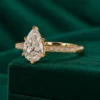 Genuine lab grown pear diamond ring