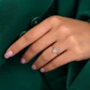 Genuine lab grown pear diamond ring