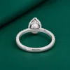 Genuine lab grown pear diamond ring