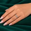 Graduated five stone diamond wedding band