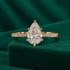 IGI certified pear lab grown diamond engagement ring