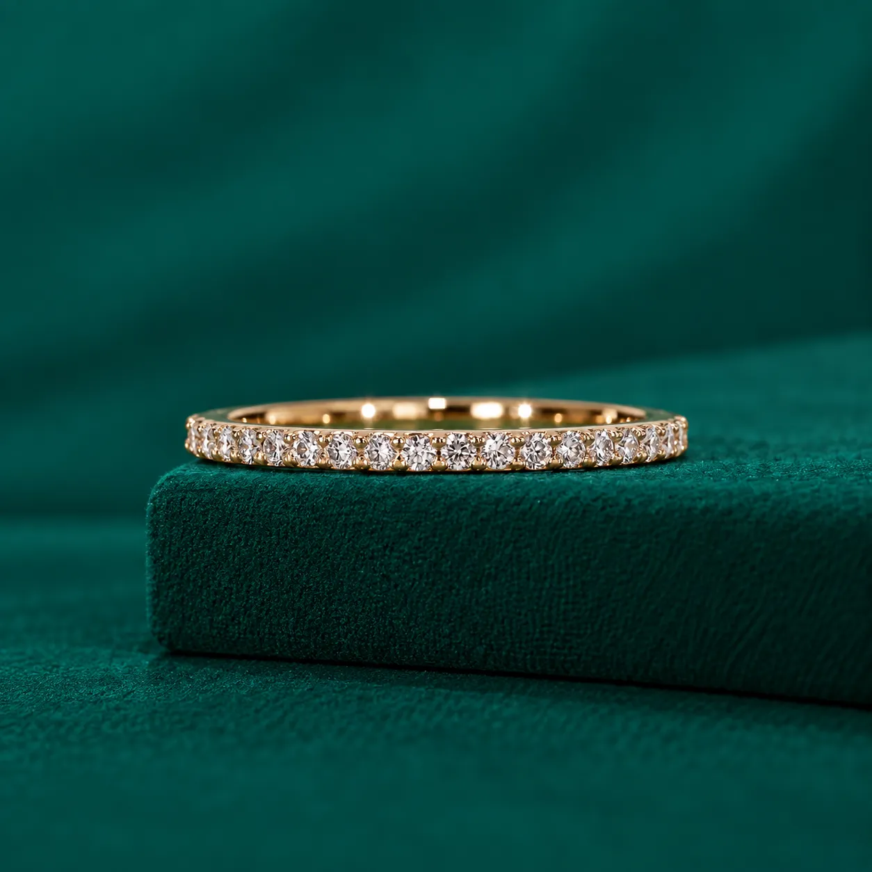 Full Eternity Wedding Band Real Lab Grown Diamond Ring Round Cut Diamond Stacking Ring Minimalist Stackable Ring for Women Anniversary Gifts - Image 2