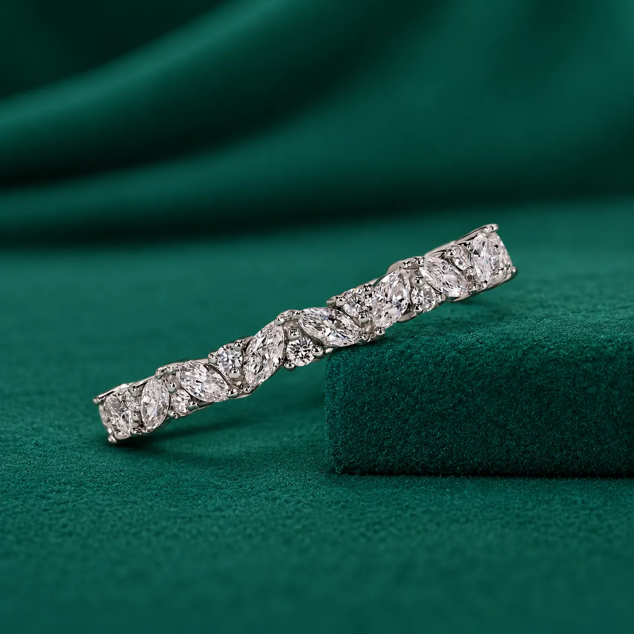 Lab grown diamond half eternity band