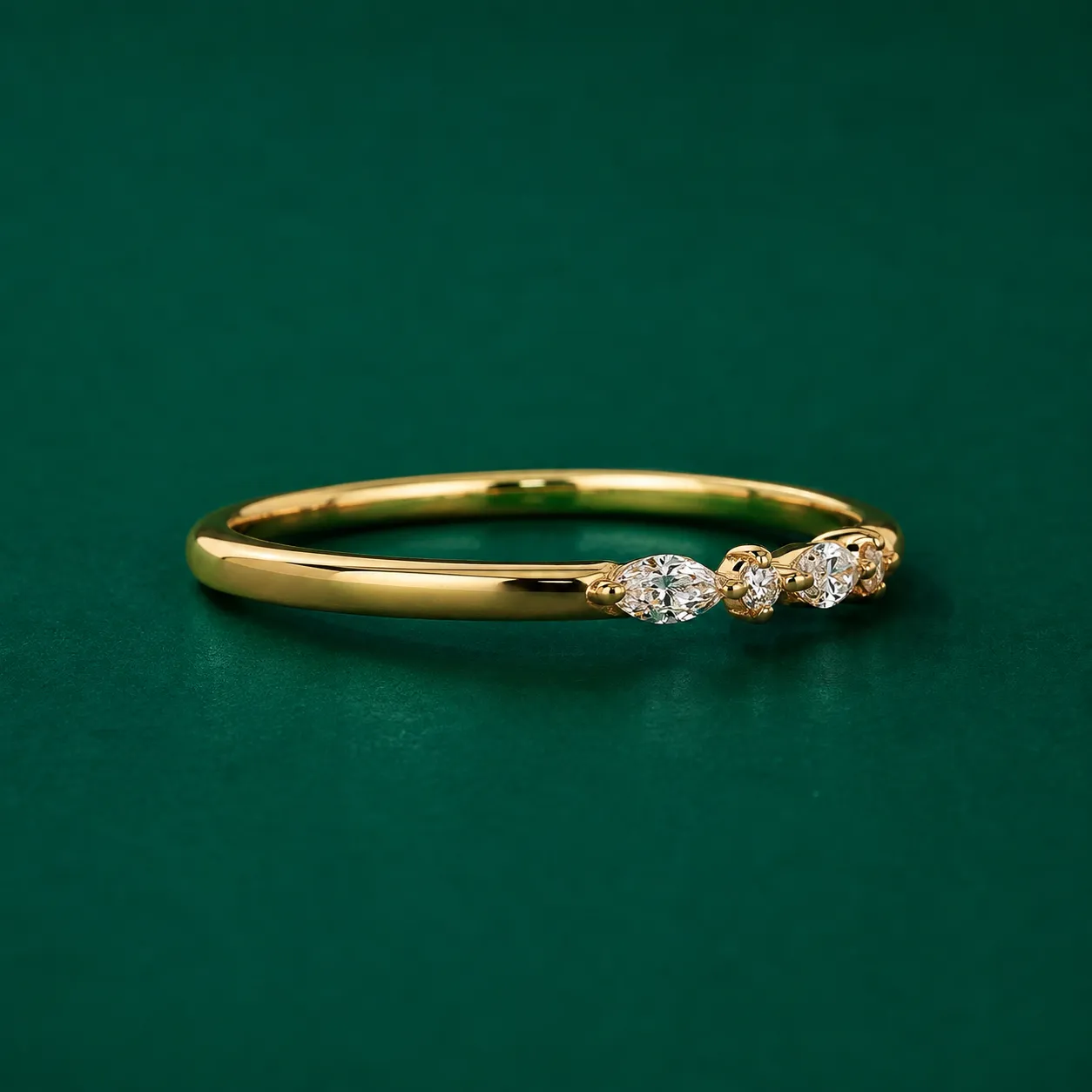 Lab grown diamond stackable wedding band