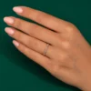 Lab grown diamond wedding band with shared prong setting