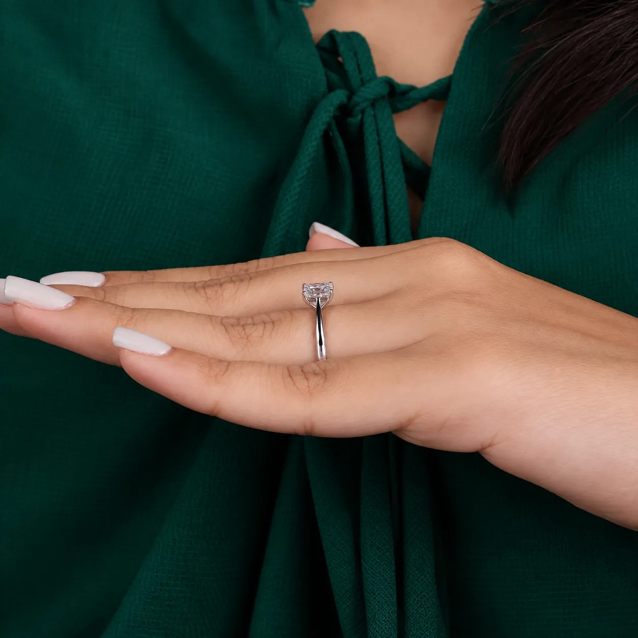 Solitaire Diamond Ring Princess Cut Diamond Ring Square Diamond Ring Princess Lab Grown Diamond Engagement Ring Anniversary Gifts for Her - Image 9