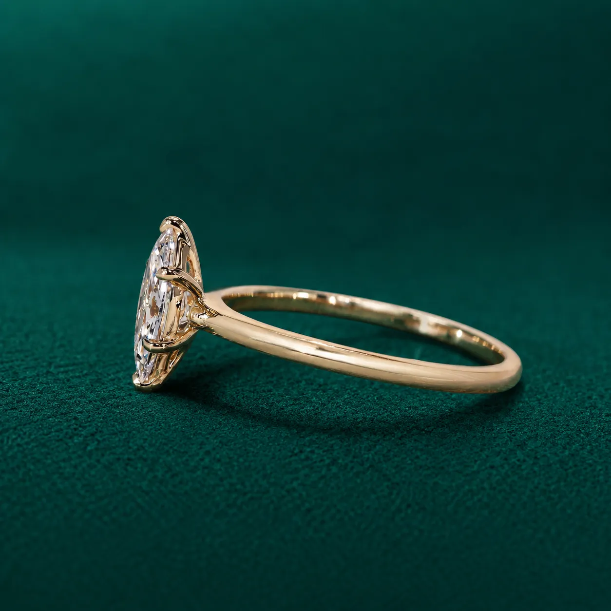 Marquise cut lab grown diamond ring