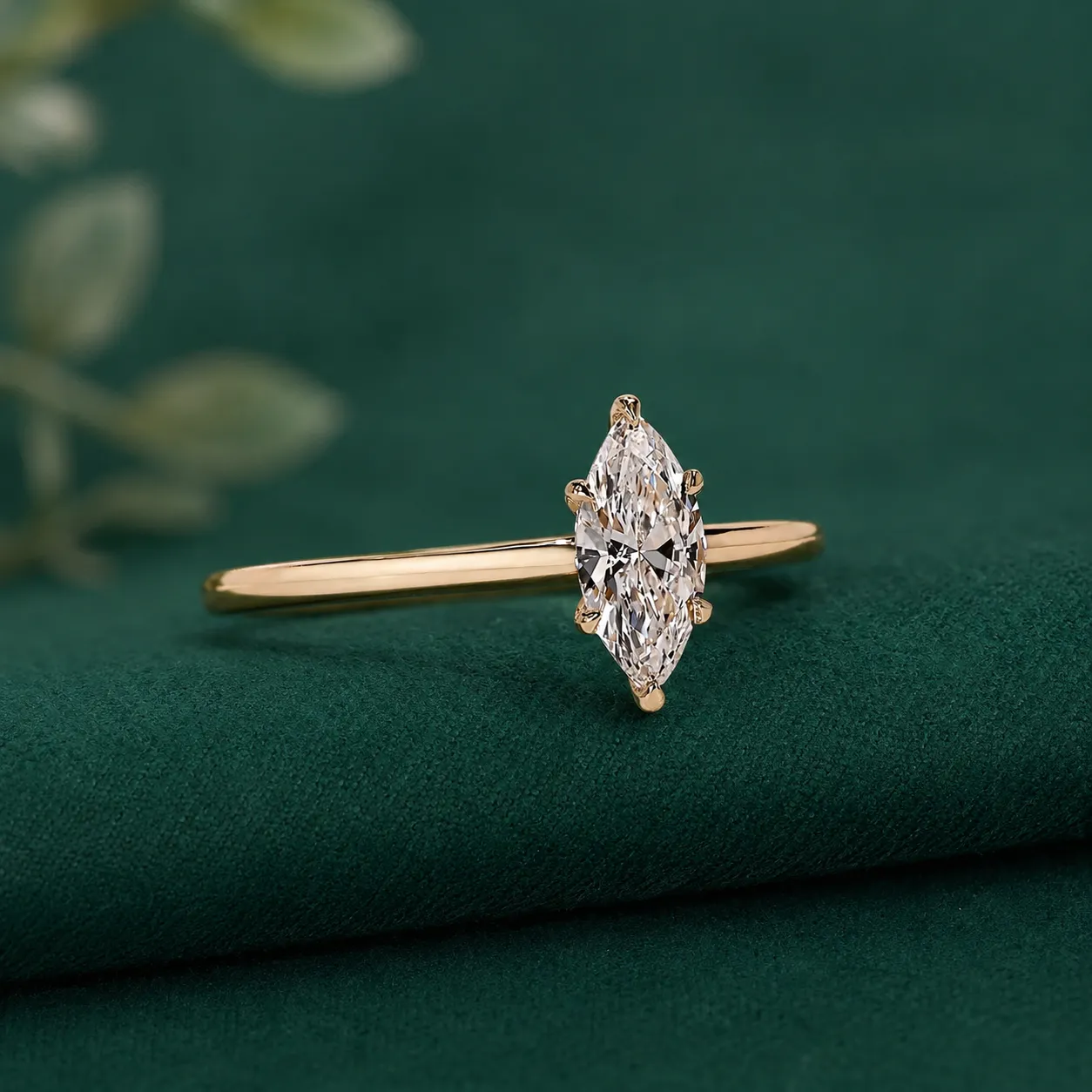 Marquise diamond engagement ring
