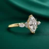Marquise diamond engagement ring with six claw prong setting