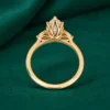 Marquise diamond ring in white rose and yellow gold