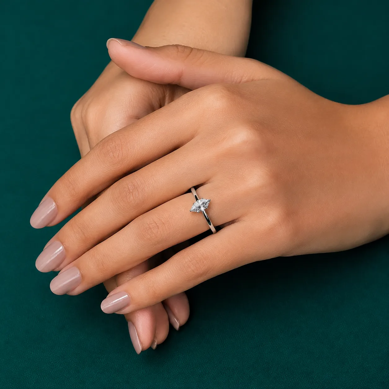 Marquise lab grown diamond anniversary ring
