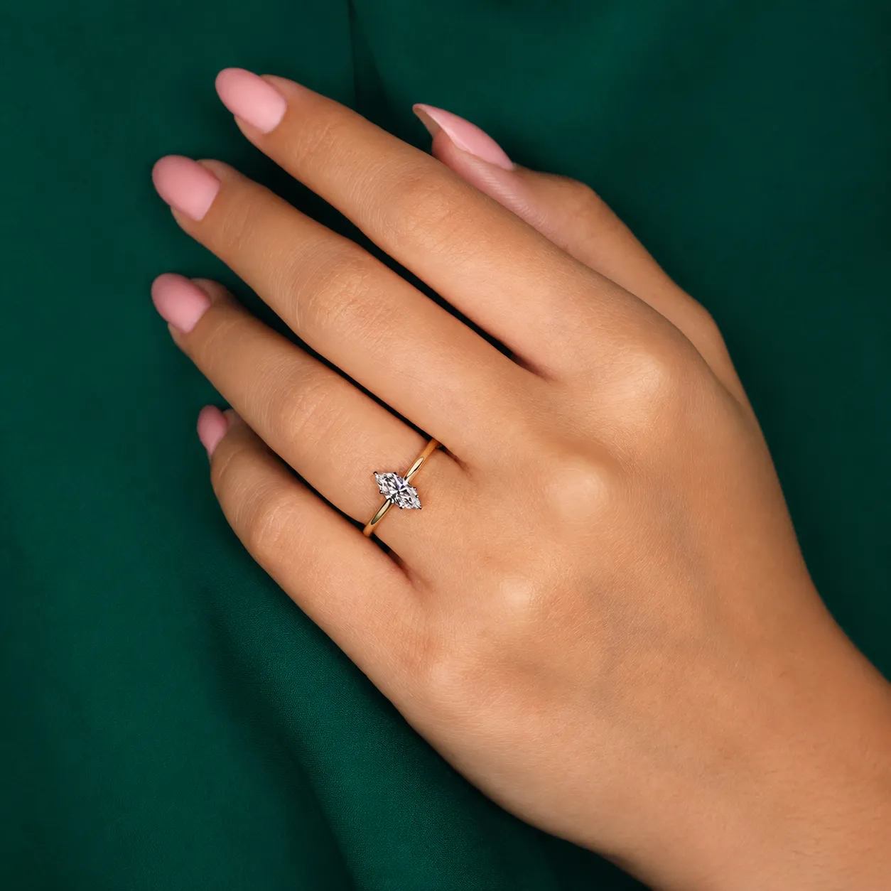 Marquise lab grown diamond anniversary ring
