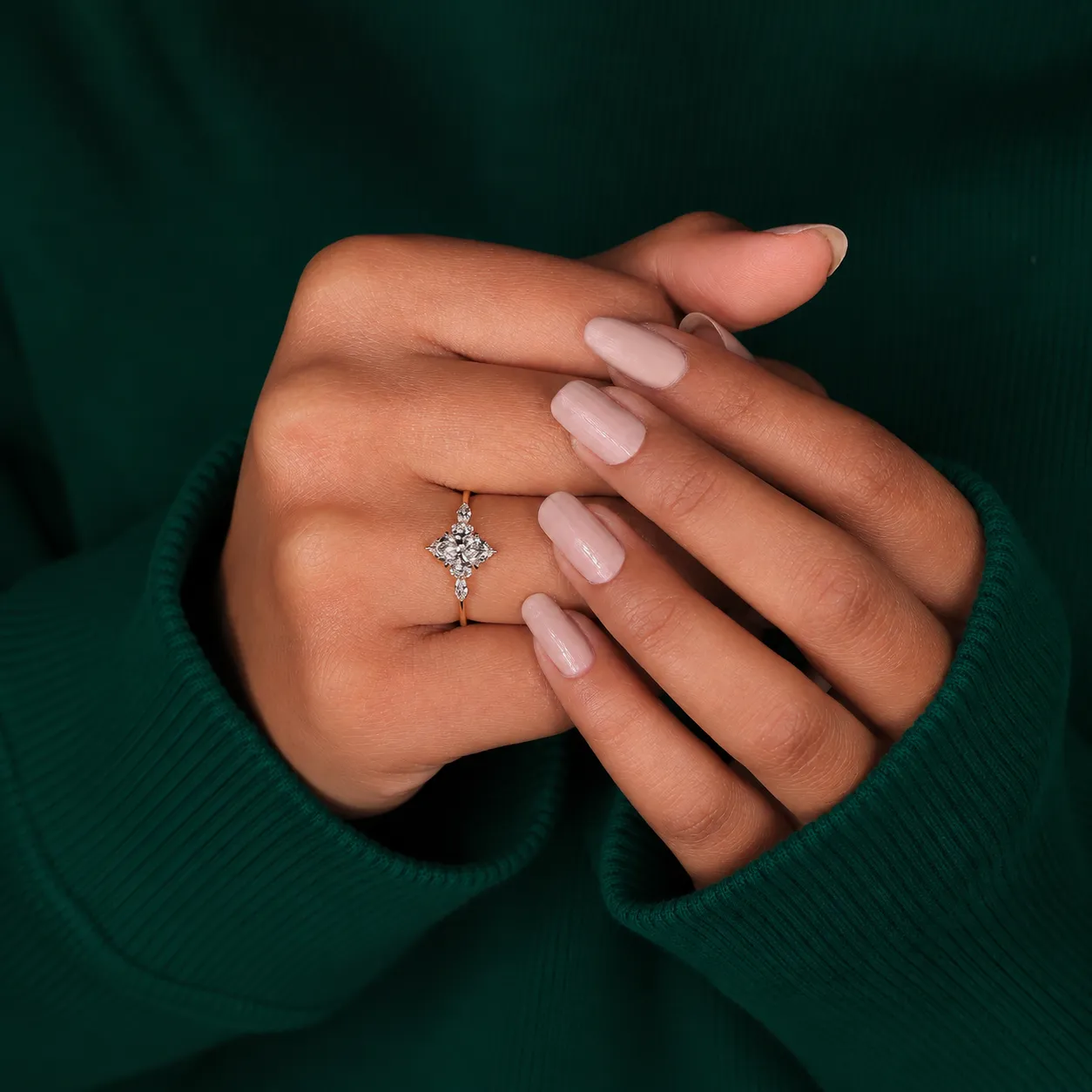 Marquise lab grown diamond anniversary ring for her