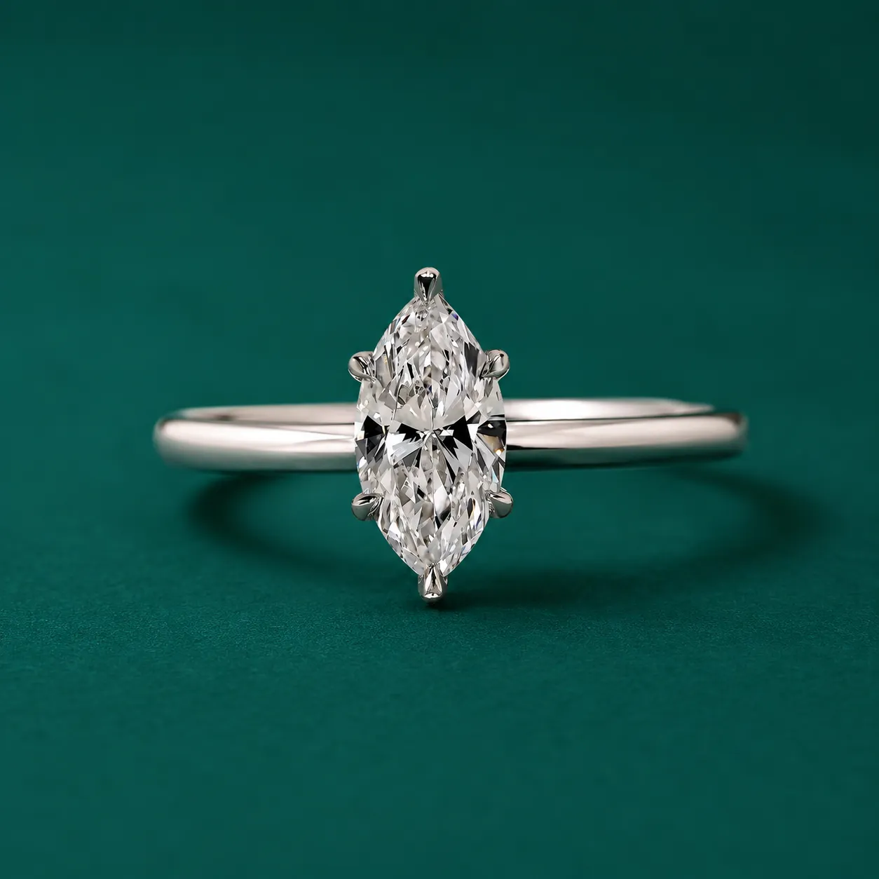 Marquise lab grown diamond engagement ring