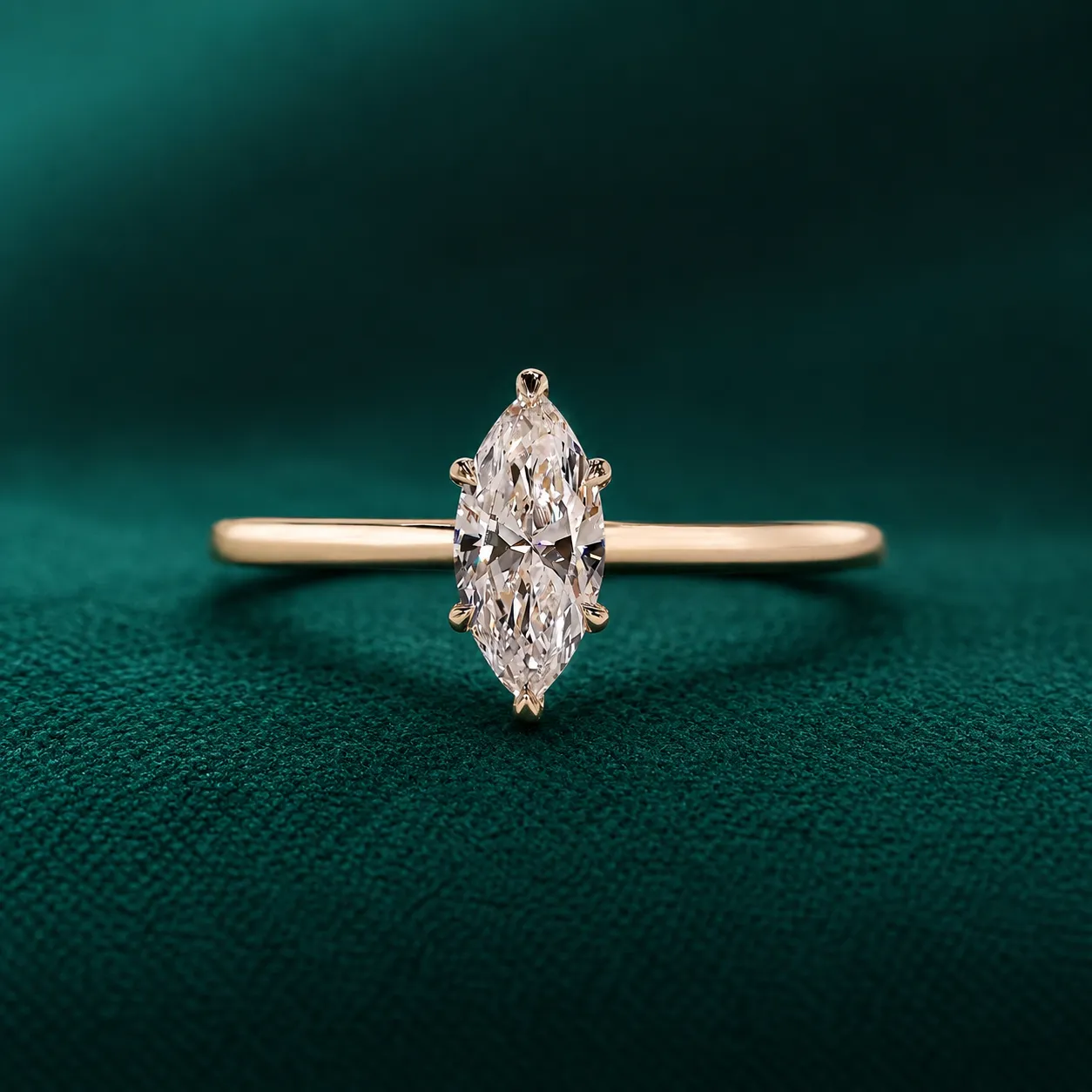 Marquise lab grown diamond engagement ring