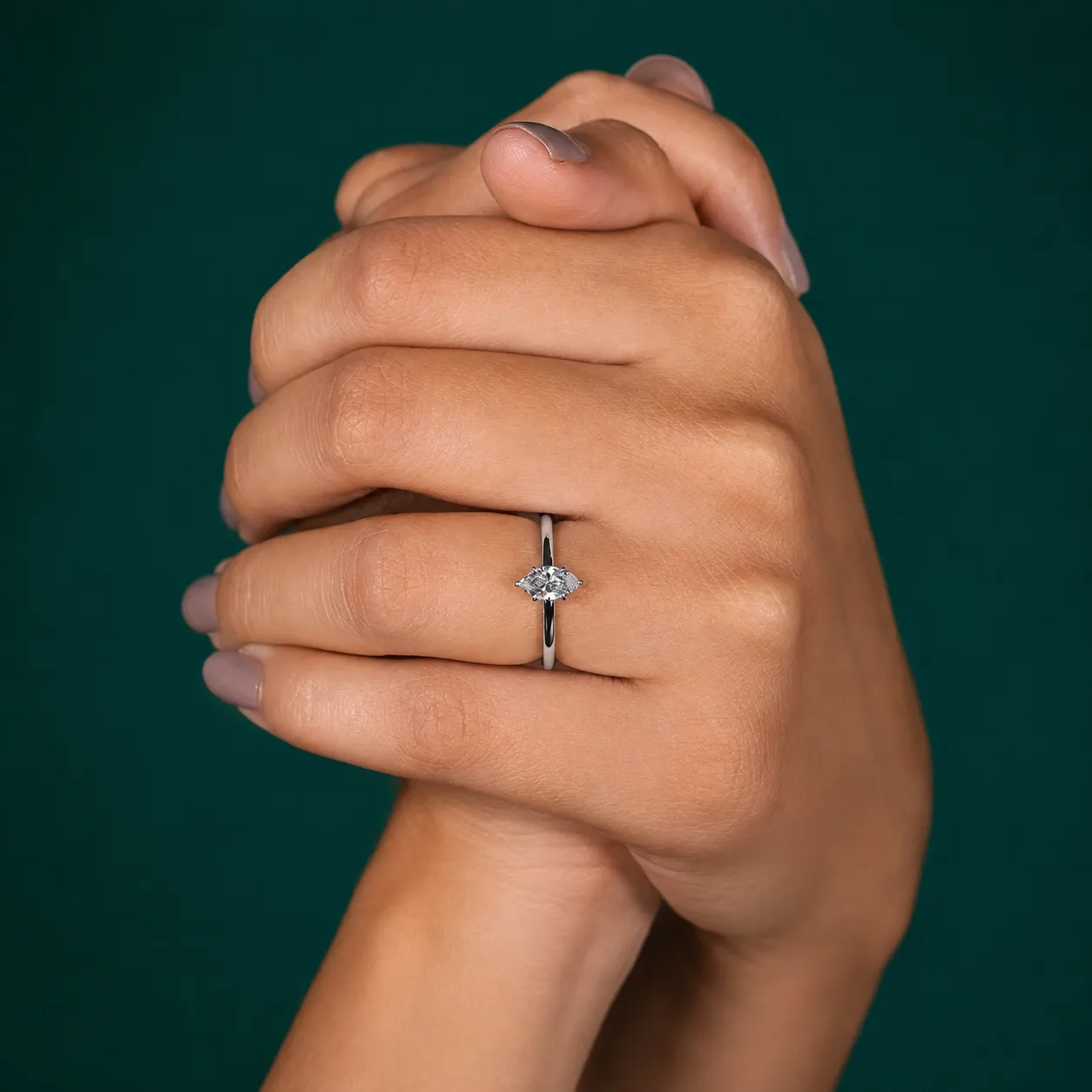 Marquise lab grown diamond gift ring