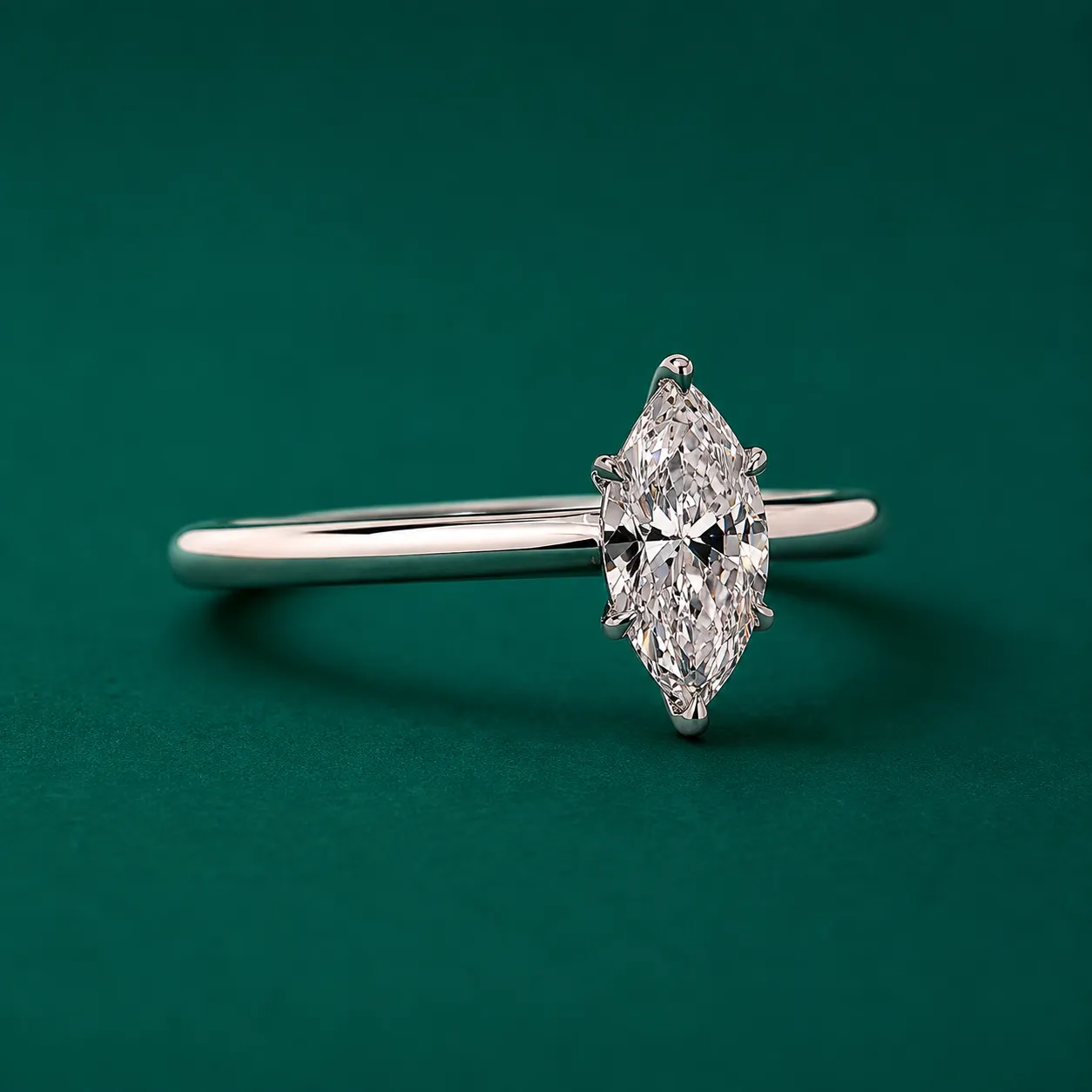 Marquise lab grown diamond solitaire ring