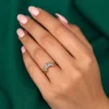 Marquise lab grown diamond wedding band for women