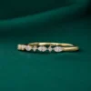 Marquise and round diamond half eternity wedding band