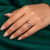 Marquise three stone solid gold ring