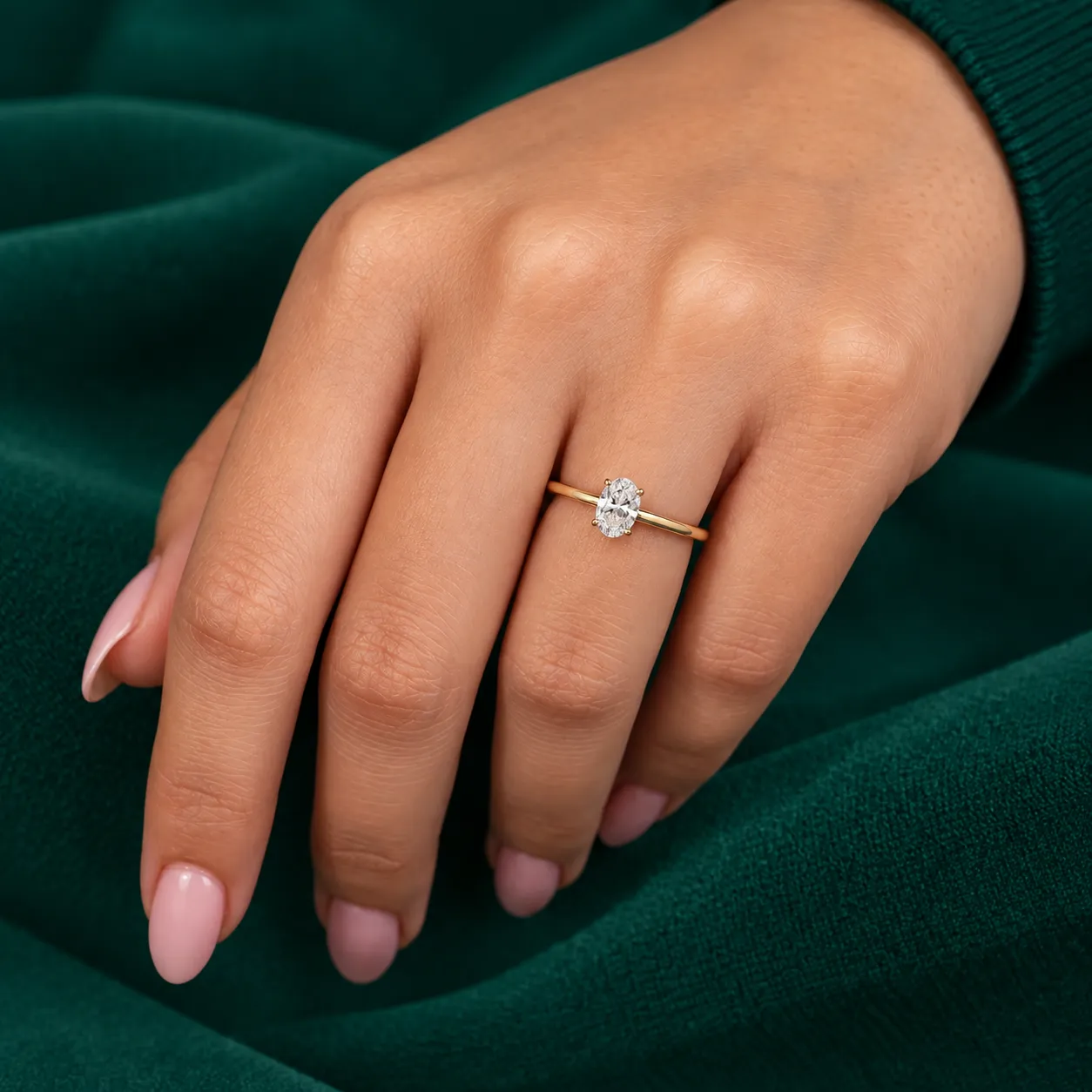 Minimalist lab grown diamond gift ring