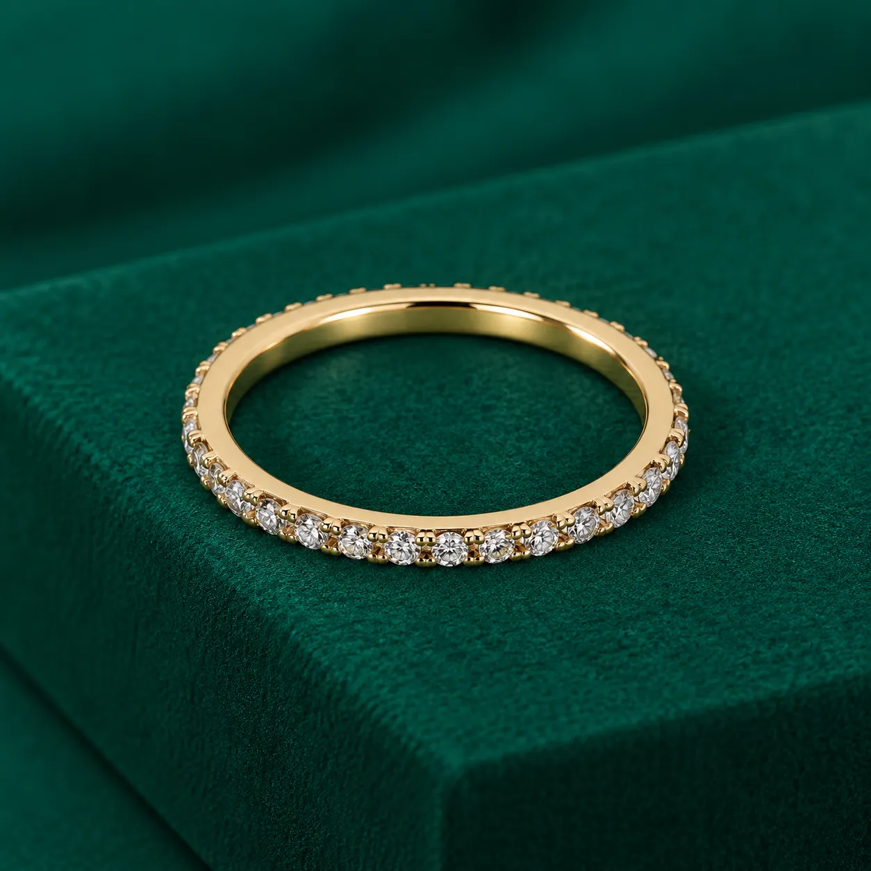 Full Eternity Wedding Band Real Lab Grown Diamond Ring Round Cut Diamond Stacking Ring Minimalist Stackable Ring for Women Anniversary Gifts - Image 4
