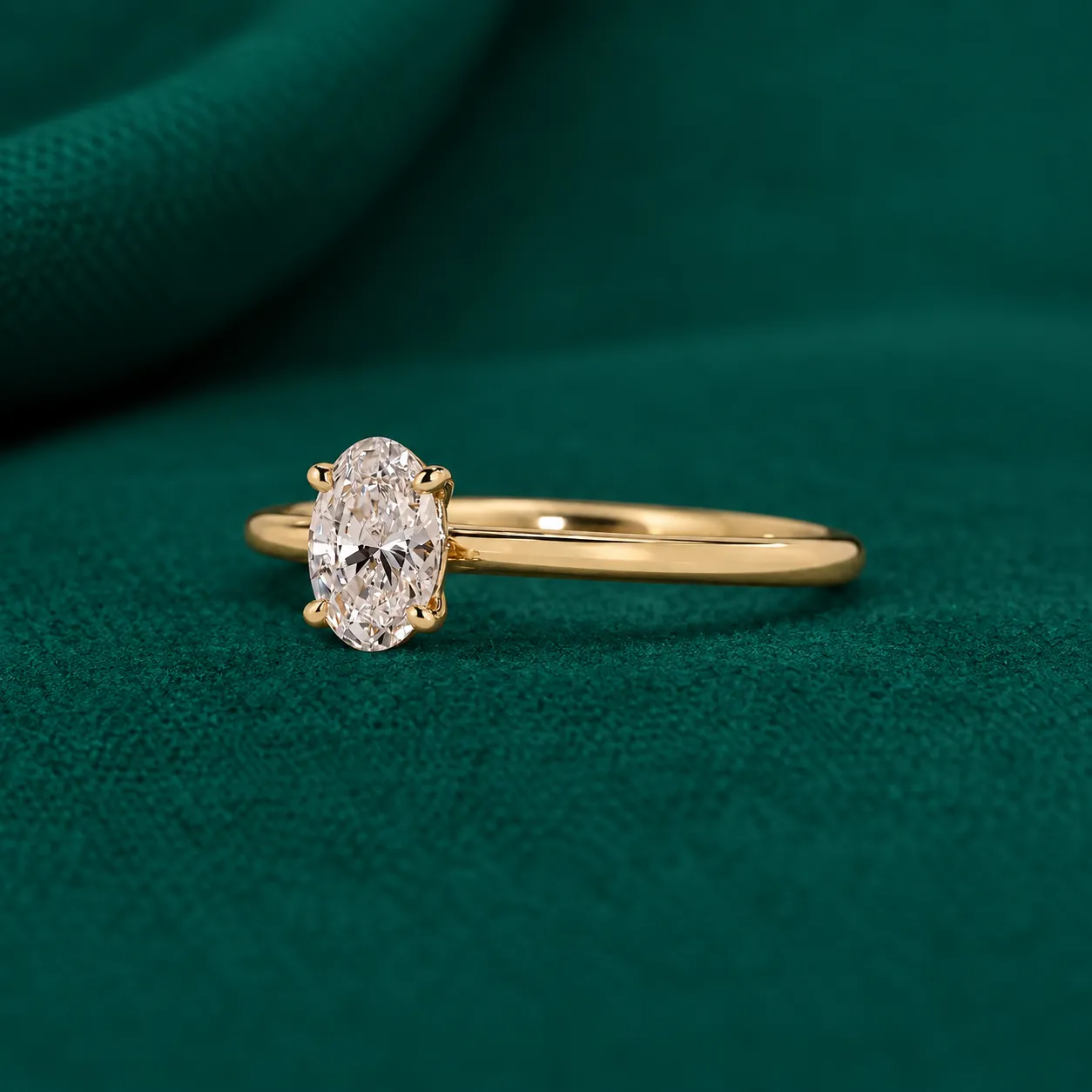 Minimalist oval diamond engagement ring