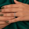 Minimalist round diamond ring