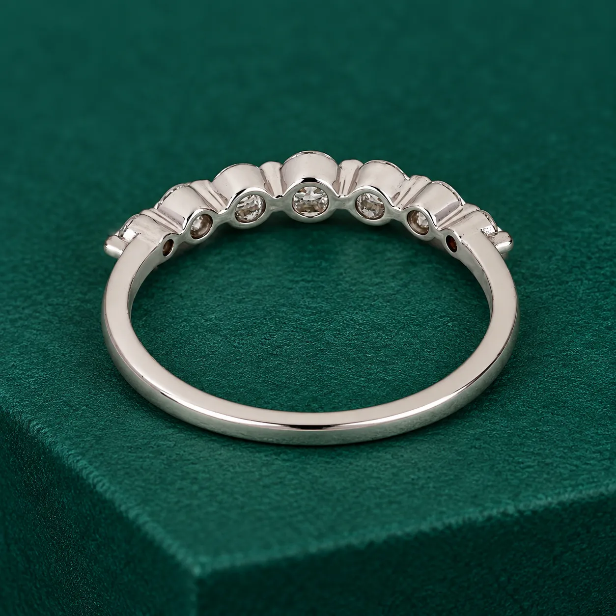 Diamond Wedding Ring Round 7 Stone Anniversary Ring Real Lab Grown Diamond Ring Minimalist Ring Gift for Her Mom Thin Stacking Rings Women - Image 5