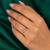 Oval cluster diamond engagement ring